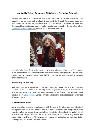 Controlla Voice Advanced AI Solutions for Voice & Music