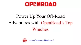 Power Up Your Off-Road Adventures with OpenRoad’s Top Winches