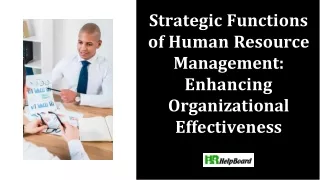 strategic functions of human resource management