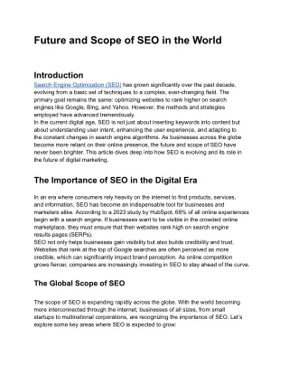 future and scope of seo in the world