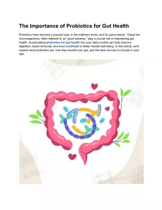 The Importance of Probiotics for Gut Health