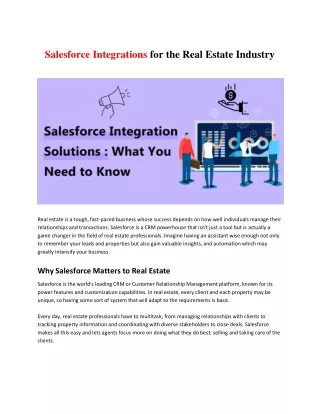 Salesforce Integrations for the Real Estate Industry