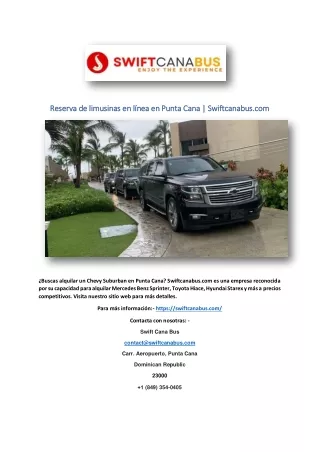 Reserva de limusinas en línea en Punta Cana | Swiftcanabus.com