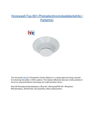 _Honeywell Fsp-951-Photoelectricsmokedetectwhite _ PartsHnC _
