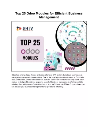 25 Essential Odoo Modules to Boost Your Business Management