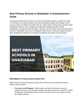 best primary schools in ghaziabad a comprehensive
