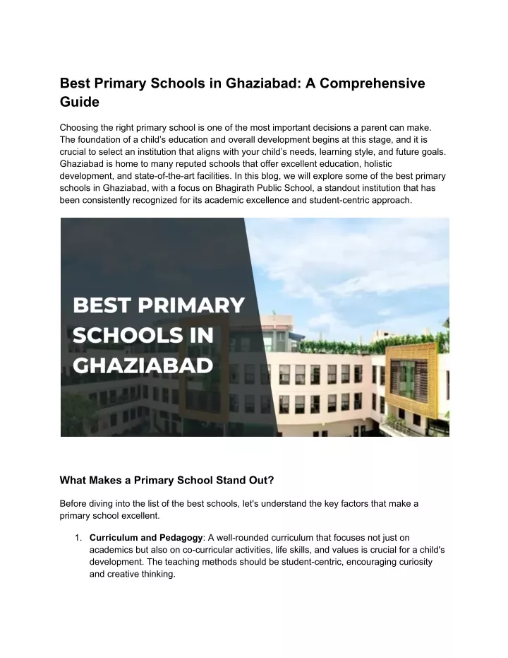 best primary schools in ghaziabad a comprehensive