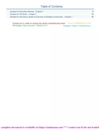 table of contents