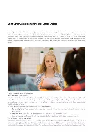 using career assessments for better career choices