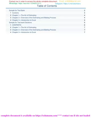 Test Bank Construction Estimating Using Excel 3rd Edition by Steven Peterson