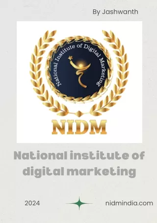 NIDM (PDF) Beige Green Aesthetic Minimalist Portfolio Cover A4 Document