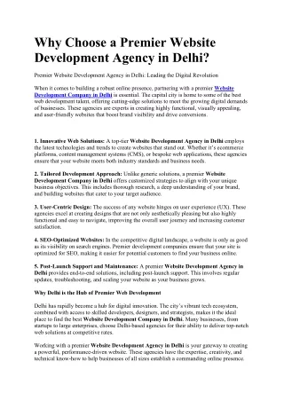 Website Development agency in Delhi