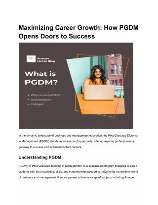 Maximizing Career Growth_ How PGDM Opens Doors to Success