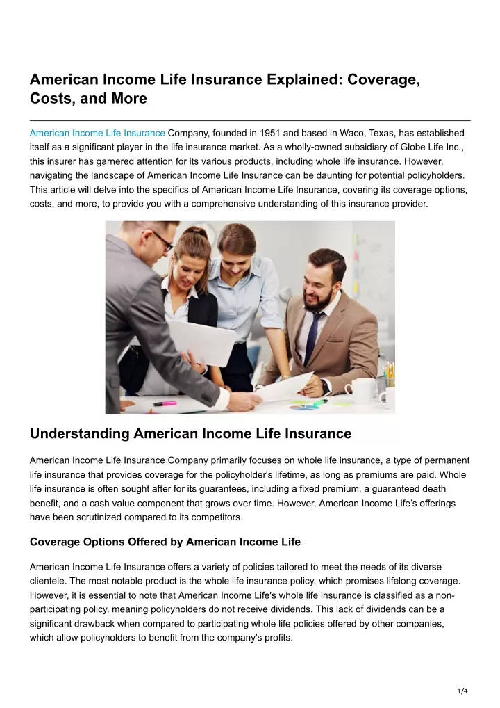 american income life insurance explained coverage