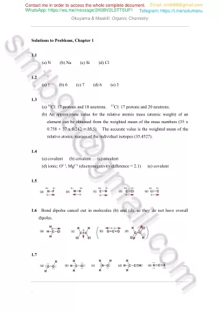 Solution Manual Organic Chemistry by Okuyama and Maskill