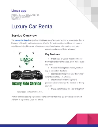 Luxury Car Rental in Las Vegas