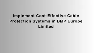 Implement Cost-Effective Cable Protection Systems in BMP Europe Limited