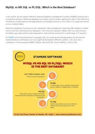 mysql vs ms sql vs pl sql which is the best
