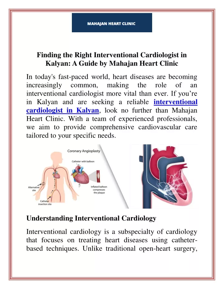 finding the right interventional cardiologist