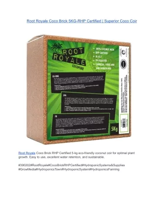 Root Royale Coco Brick 5KG-RHP Certified | Superior Coco Coir