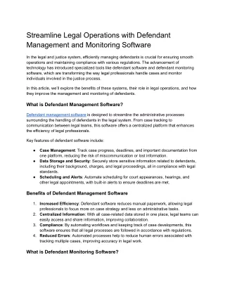Streamline Legal Operations with Defendant Management and Monitoring Software