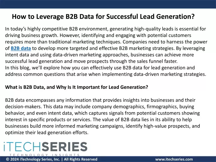 how to leverage b2b data for successful lead