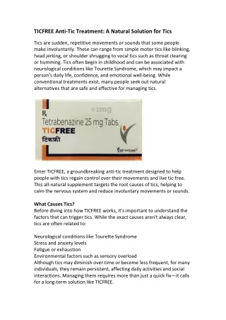 ticfree anti tic treatment a natural solution