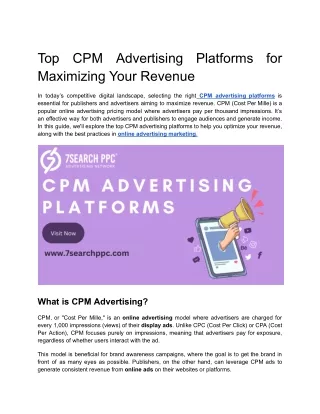 CPM Advertising Platforms