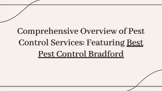 comprehensive overview of pest control services