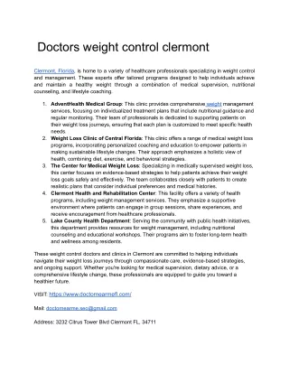 doctors weight control clermont