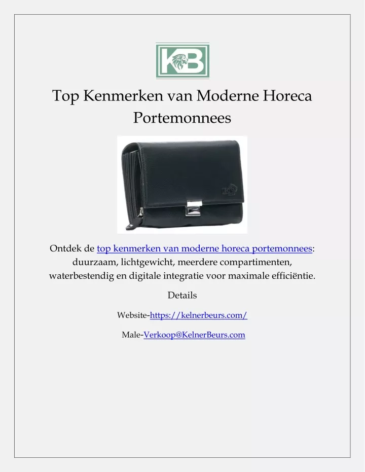 top kenmerken van moderne horeca portemonnees