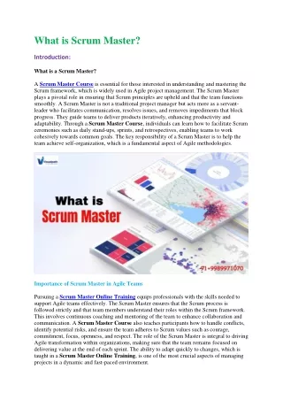 what is scrum master