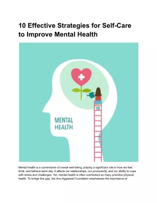 10 Effective Strategies for Self-Care to Improve Mental Health