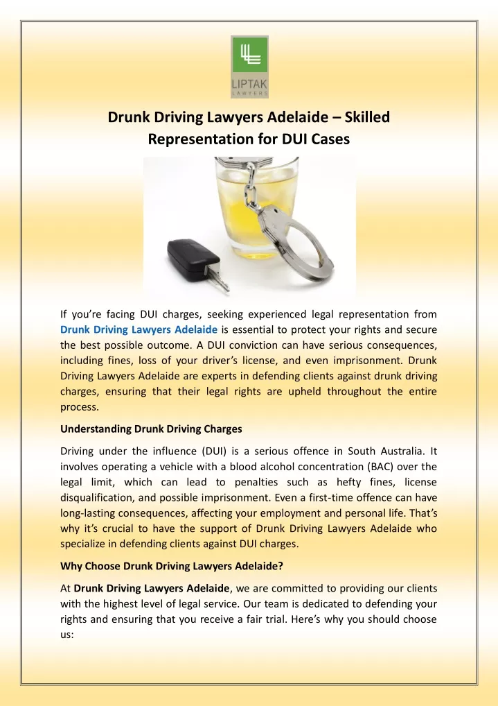 drunk driving lawyers adelaide skilled