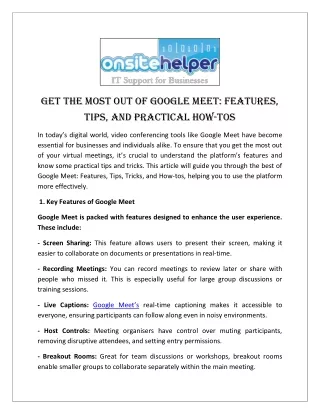 get the most out of google meet features tips