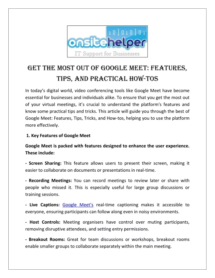 get the most out of google meet features tips