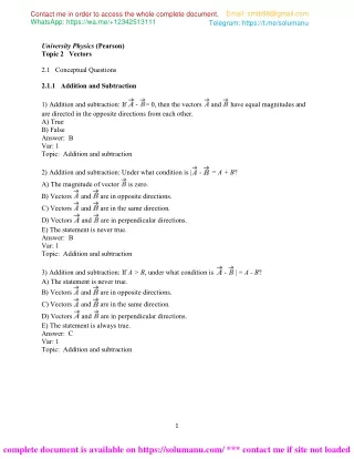 Test Bank University Physics with Modern Physics by Hugh Young and Roger Freedman