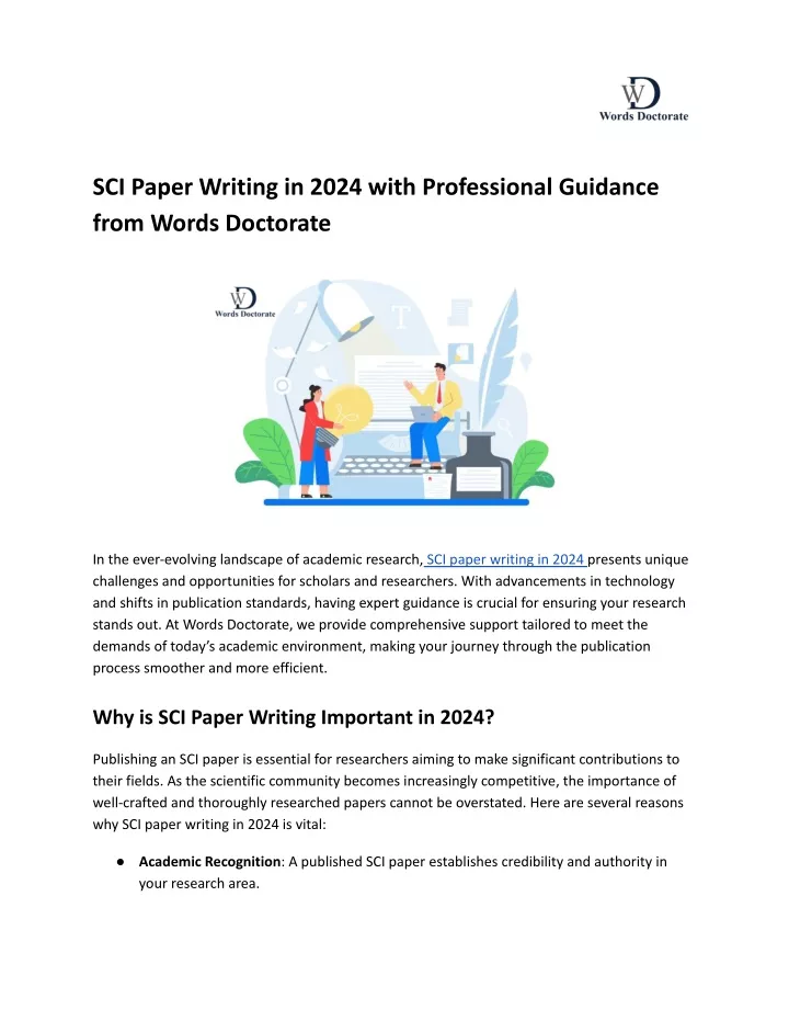 sci paper writing in 2024 with professional