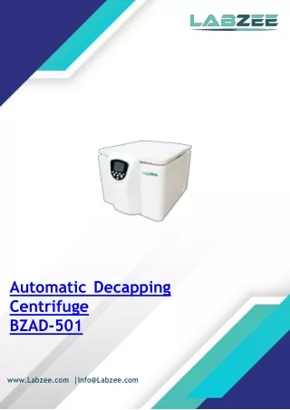 Automatic Decapping Centrifuge BZAD-501