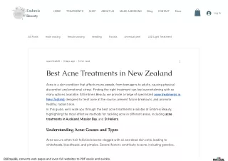 Best Acne Treatments in New Zealand