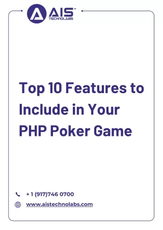 Top 10 Features to Include in Your PHP Poker Game