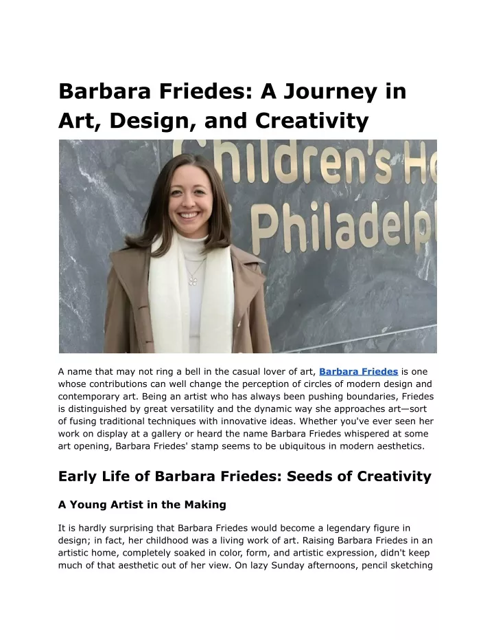 barbara friedes a journey in art design