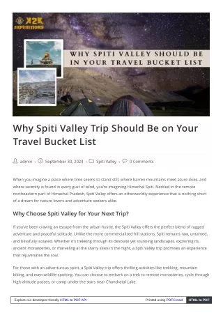 Spiti Valley Trip: A Journey to the Himalayan Wonderland