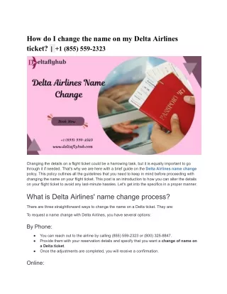 how do i change the name on my delta airlines