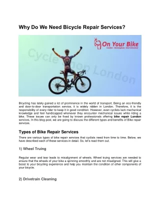 Why Do We Need Bicycle Repair Services