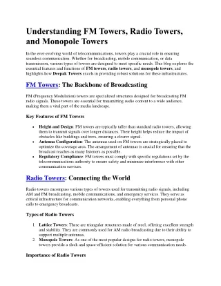 understanding fm towers radio towers and monopole