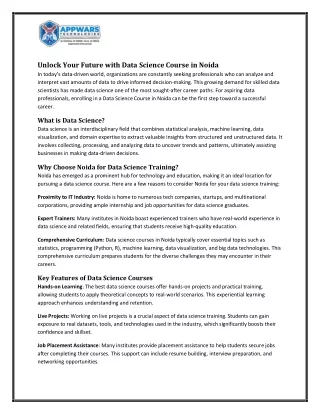 Unlock Your Future with Data Science Course in Noida 1