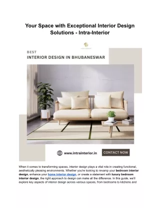 your space with exceptional interior design