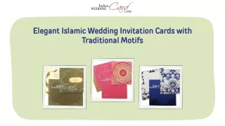 Elegant Islamic Wedding Invitation Cards with Traditional Motifs