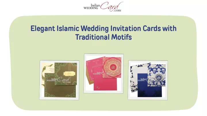 elegant islamic wedding invitation cards with